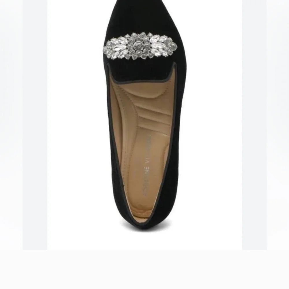 Adrianne Vittadini Elegant Velvet With Rhinestone Flats - Picture 9 of 10